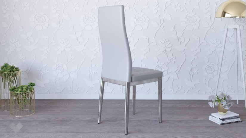 Трапезен стол Матеус сив - изглед 2 - МебелМаг Трапезен стол Матеус сив - изглед 2