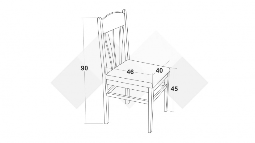 Трапезен стол Милано светъл орех - изглед 2