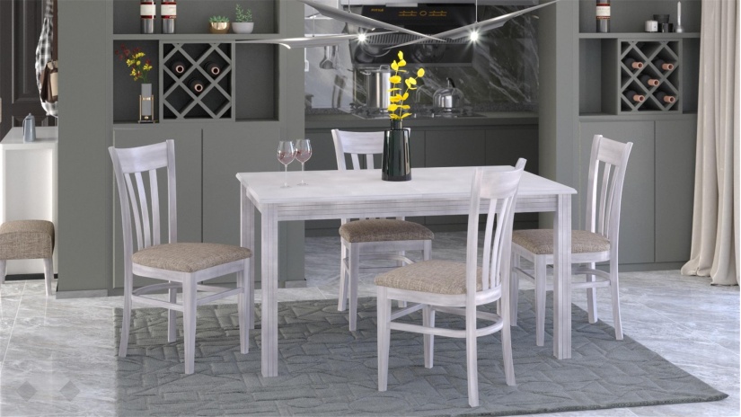 Трапезен стол Нора патина - изглед 2 - МебелМаг Трапезен стол Нора патина - изглед 2