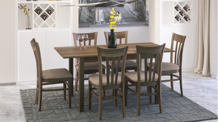 Трапезен стол Нора светъл орех - изглед 3