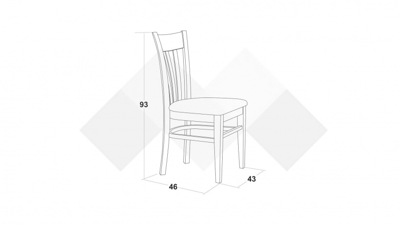 Трапезен стол Нора светъл орех - изглед 4
