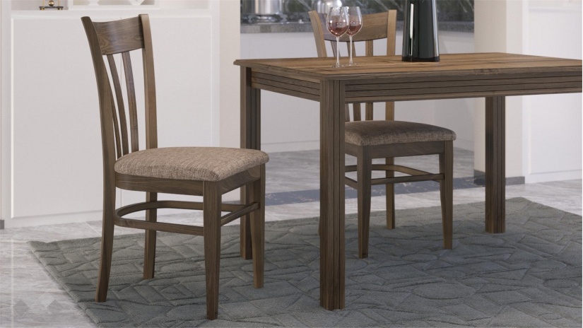 Трапезен стол Нора светъл орех - изглед 1