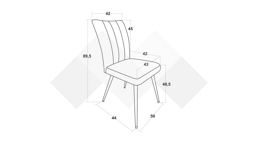 Трапезен стол Рафаел бежов - изглед 3