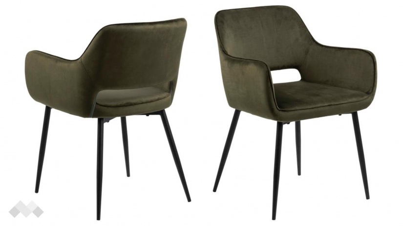 Трапезен стол Руби маслено зелен - изглед 2