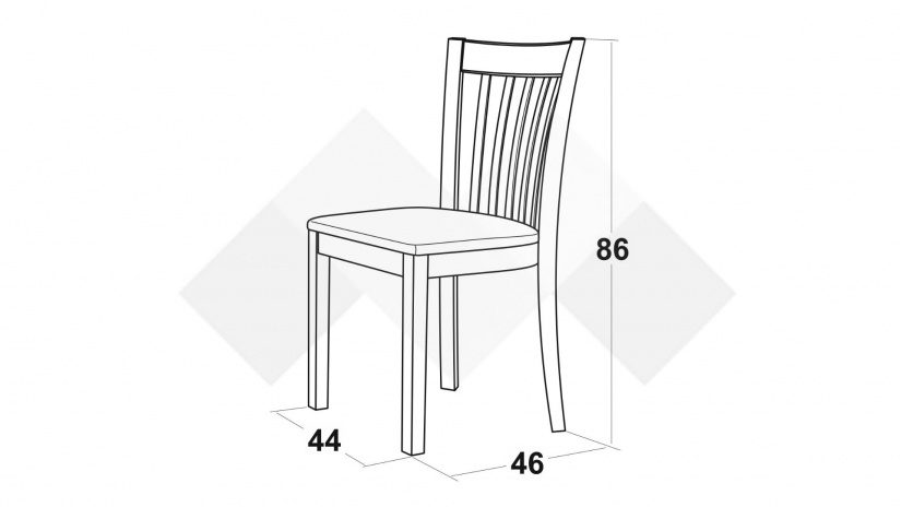 Трапезен стол Руди 2 орех - изглед 2