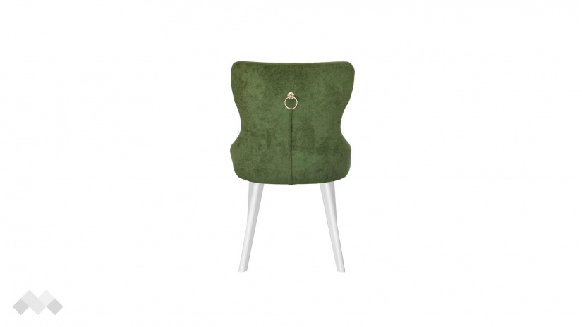 Трапезен стол Вая зелен с бяло - изглед 2