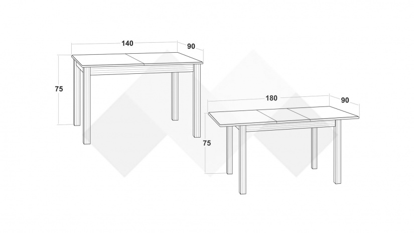Трапезна маса Троя L разтегателни светъл орех - изглед 3