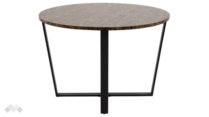 Трапезна маса Амбъл неразтегателни кафяв мрамор с черно - изглед 3