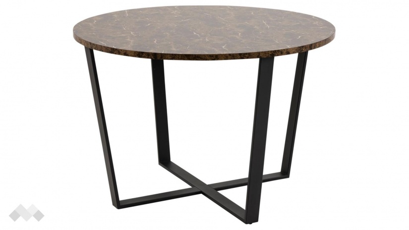 Трапезна маса Амбъл неразтегателни кафяв мрамор с черно - изглед 1