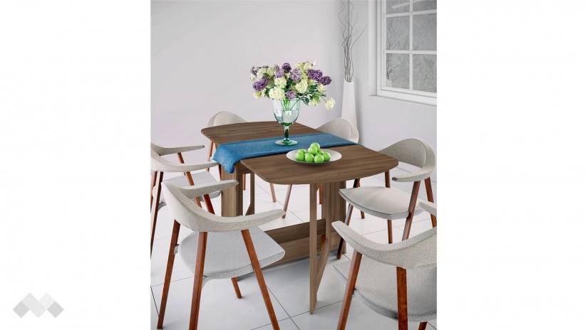 Трапезна маса Ейми неразтегателни орех адмирал - изглед 1