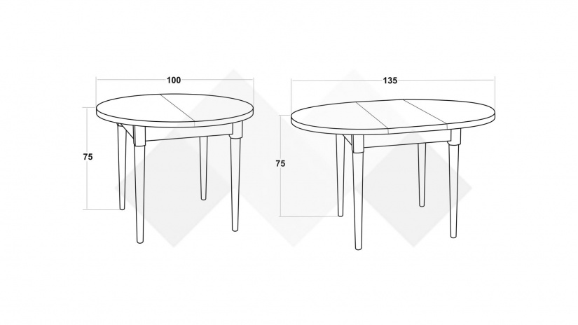 Трапезна маса Емъри разтегателни светъл вотан - изглед 5