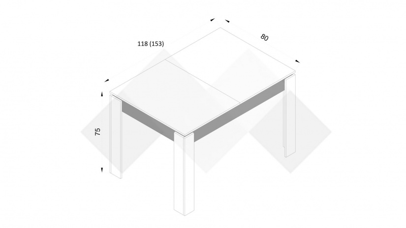 Трапезна маса Хироу разтегателни дъб вотан с черно шагре - изглед 3