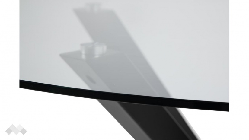 Трапезна маса Хевън неразтегателни стъкло с черна стомана - изглед 3