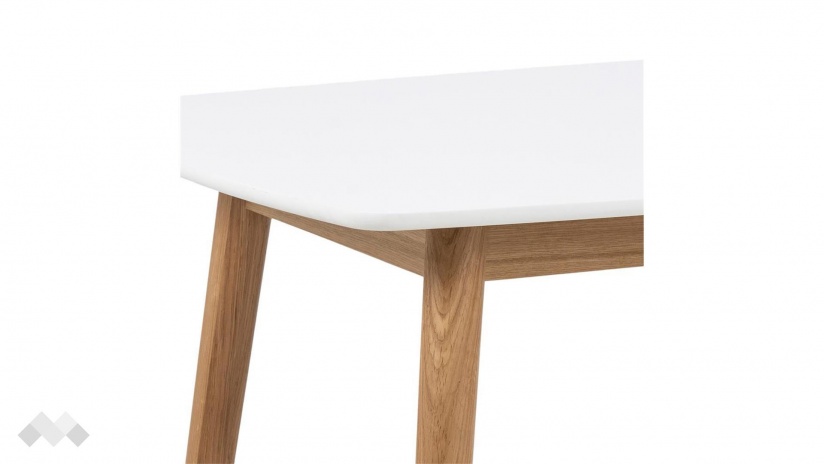 Трапезна маса Нагано неразтегателни дъб натурал с бяло - изглед 4