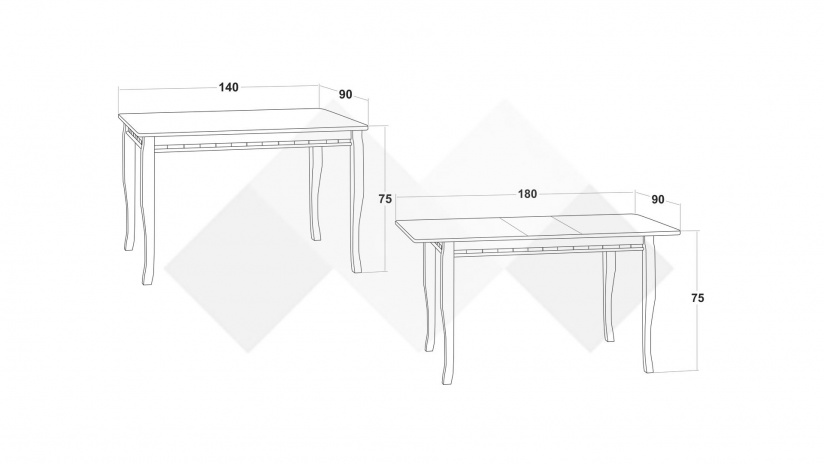 Трапезна маса Париж L разтегателни светъл орех - изглед 3