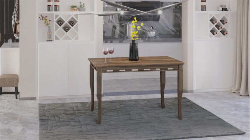 Трапезна маса Париж M разтегателни светъл орех - изглед 1