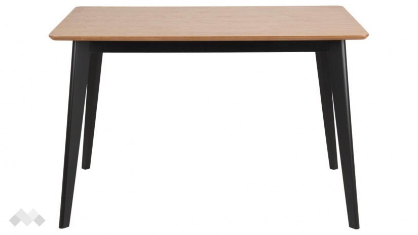 Трапезна маса Роксби неразтегателни дъб натурал с черно - изглед 2