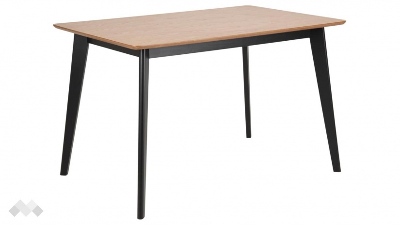 Трапезна маса Роксби неразтегателни дъб натурал с черно - изглед 1