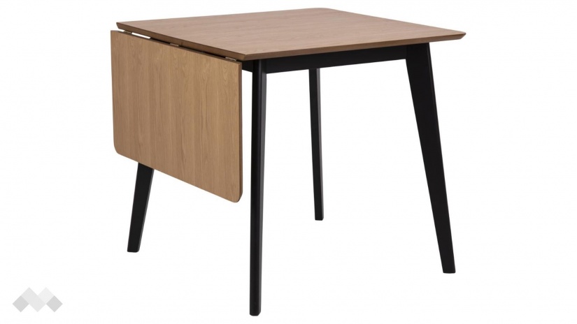 Трапезна маса Роксби разтегателни дъб натурал с черно - изглед 1 - МебелМаг Трапезна маса Роксби разтегателни дъб натурал с черно - изглед 1