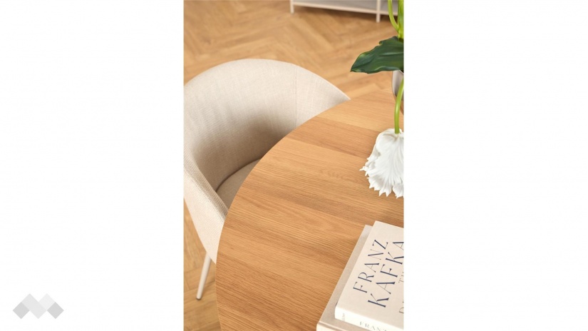 Трапезна маса Соли неразтегателни дъб натурал със сиво - изглед 6