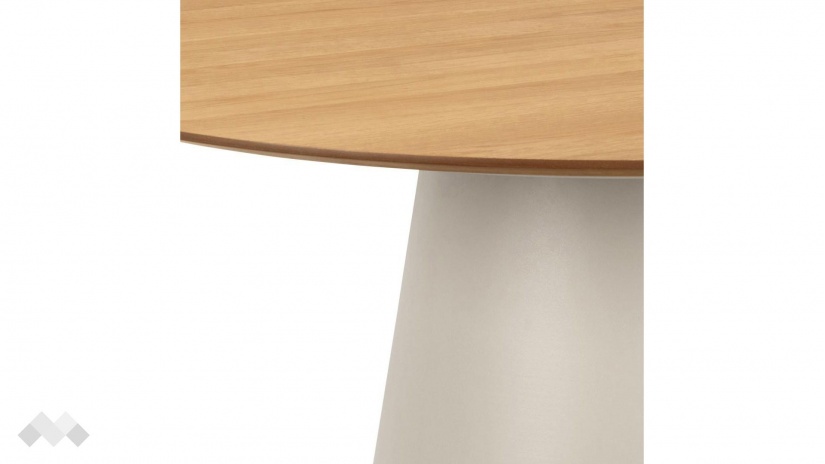 Трапезна маса Соли неразтегателни дъб натурал със сиво - изглед 3