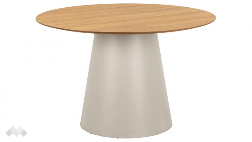 Трапезна маса Соли неразтегателни дъб натурал със сиво - изглед 1