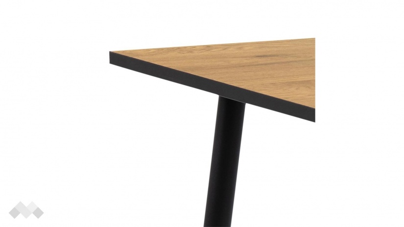 Трапезна маса Уилма неразтегателни дъб натурал с черно - изглед 4