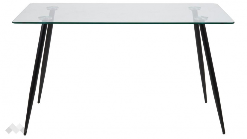 Трапезна маса Уилма неразтегателни стъкло с черно - изглед 2