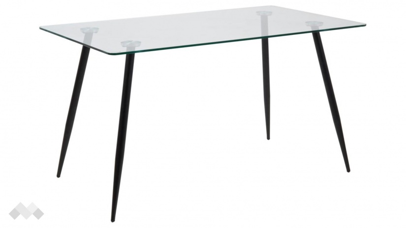 Трапезна маса Уилма неразтегателни стъкло с черно - изглед 1