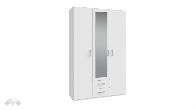 Гардероб Беатрис трикрилни бял - изглед 4