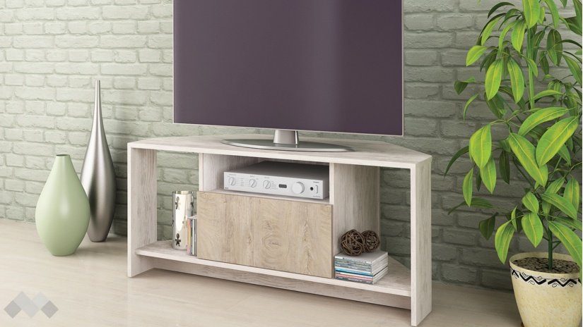 ТВ шкаф Блейк дъб бланко с дъб суров - изглед 1