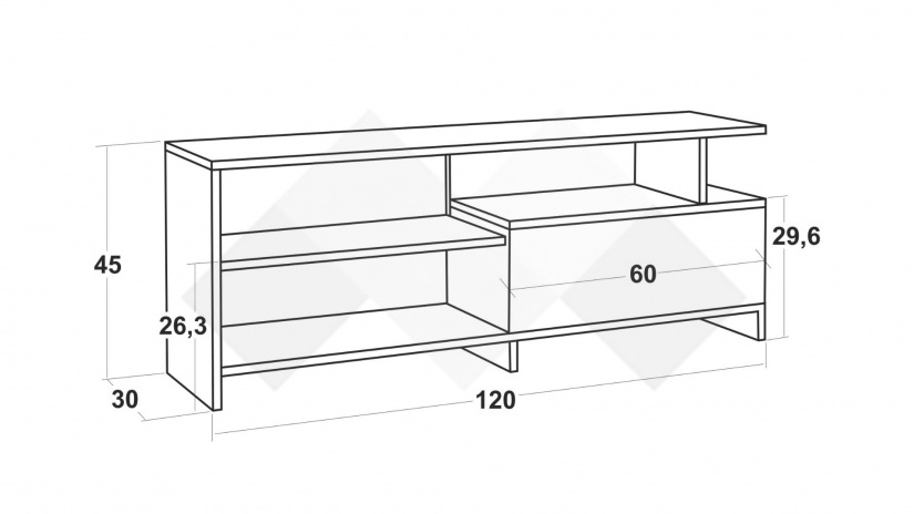 ТВ шкаф Кейти бял гланц - изглед 2