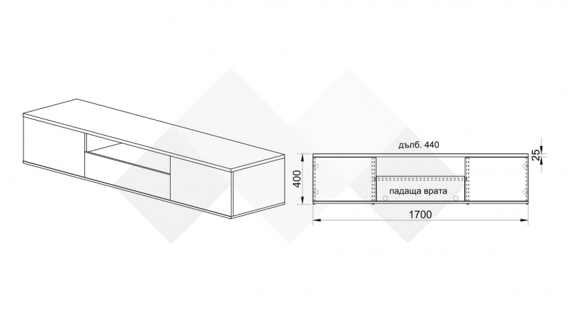 ТВ шкаф Лизи сонома арвен - изглед 2
