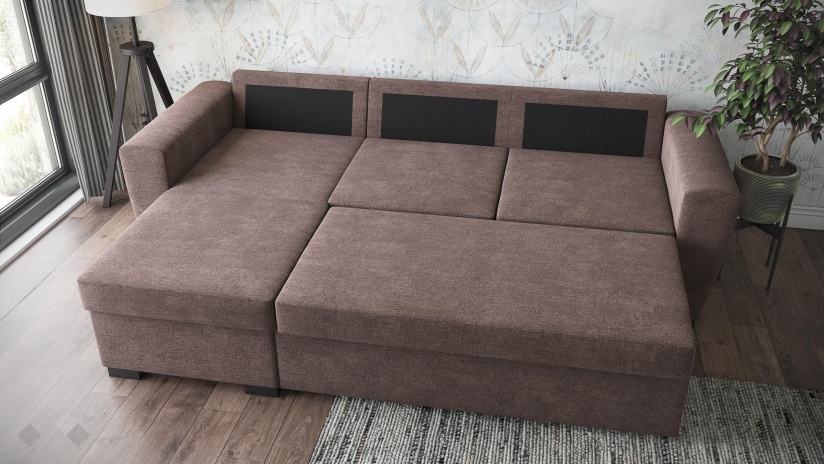 Ъглов диван Алис универсален ъгъл кафяв - изглед 8