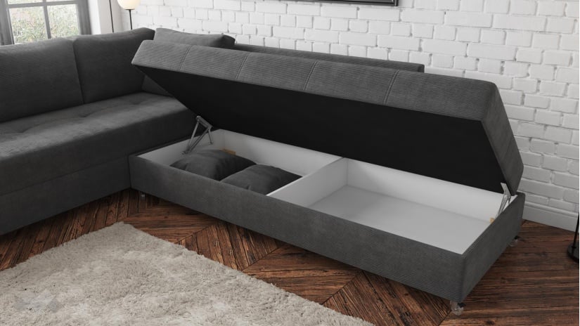 Ъглов диван Авелио с посока сив - изглед 3