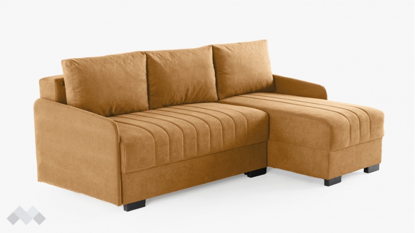 Ъглов диван Бета универсален ъгъл горчица - изглед 5