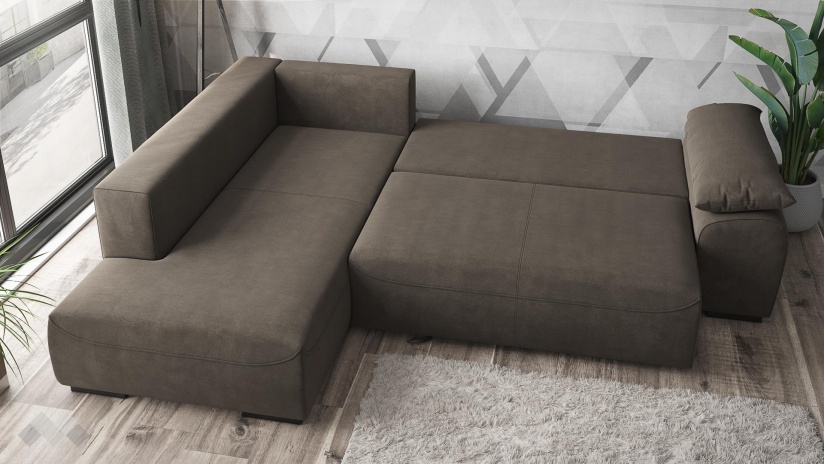 Ъглов диван Билбао с посока кафяв - изглед 4