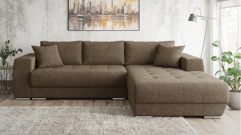 Ъглов диван Бомбай с посока кафяв - изглед 2