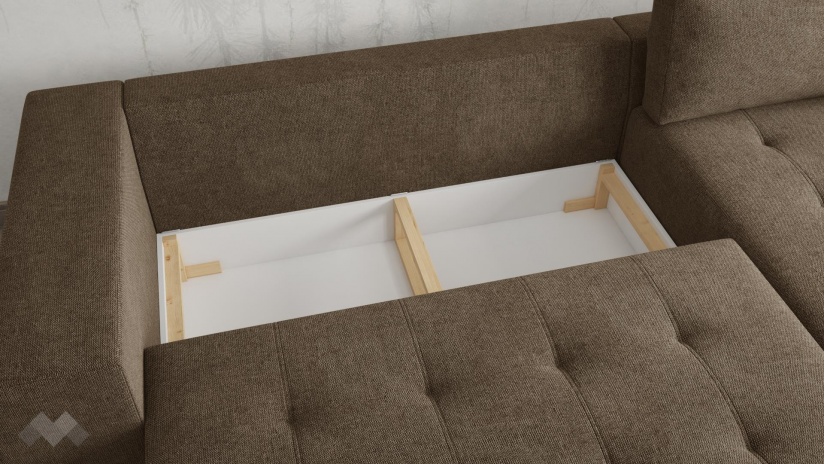 Ъглов диван Бомбай с посока кафяв - изглед 3