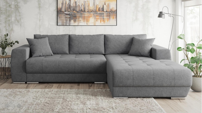 Ъглов диван Бомбай с посока сив - изглед 2