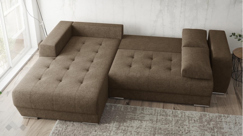 Ъглов диван Бомбай с посока кафяв - изглед 4