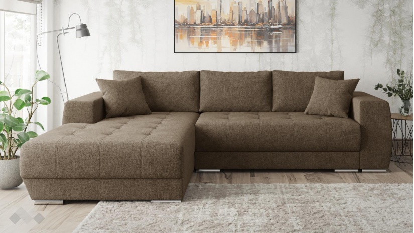 Ъглов диван Бомбай с посока кафяв - изглед 2