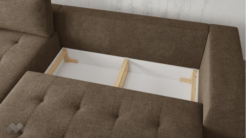 Ъглов диван Бомбай с посока кафяв - изглед 3