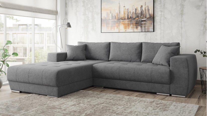 Ъглов диван Бомбай с посока сив - изглед 1