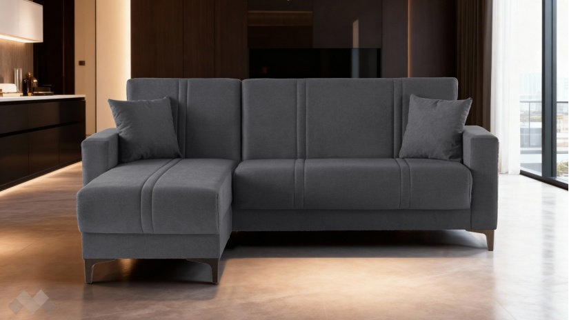 Ъглов диван Браво универсален ъгъл сив - изглед 2