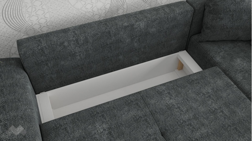 Ъглов диван Фабио с посока графит - изглед 3