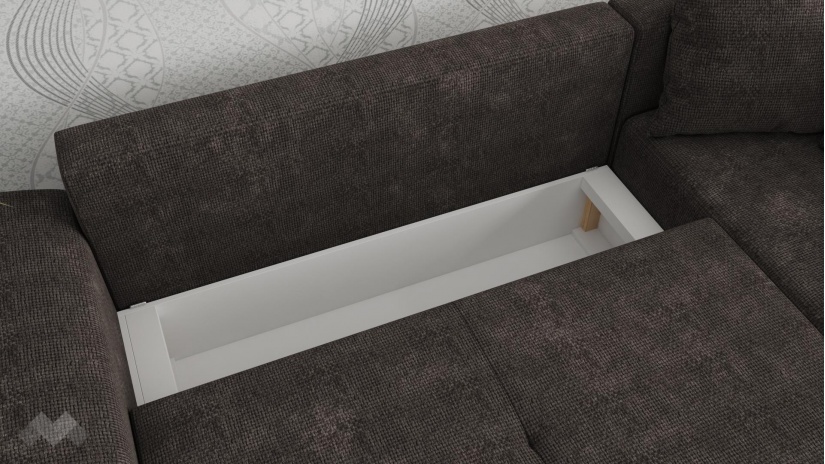 Ъглов диван Фабио с посока кафяв - изглед 3