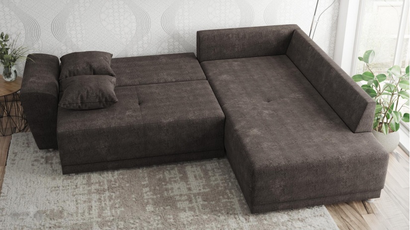 Ъглов диван Фабио с посока кафяв - изглед 4