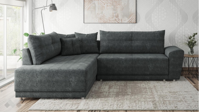 Ъглов диван Фабио с посока графит - изглед 2