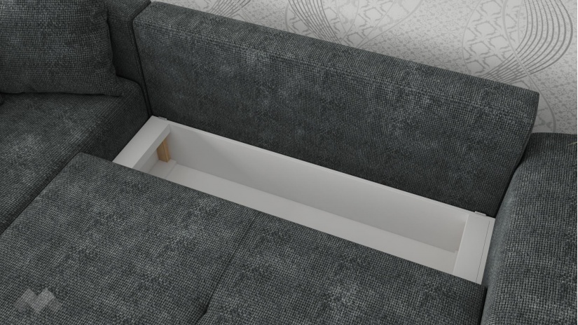 Ъглов диван Фабио с посока графит - изглед 3